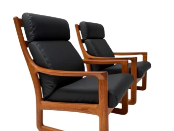 Mid-Century Modern Chairs and Hocker by Johannes Andersen for Silkeborg, 1960s